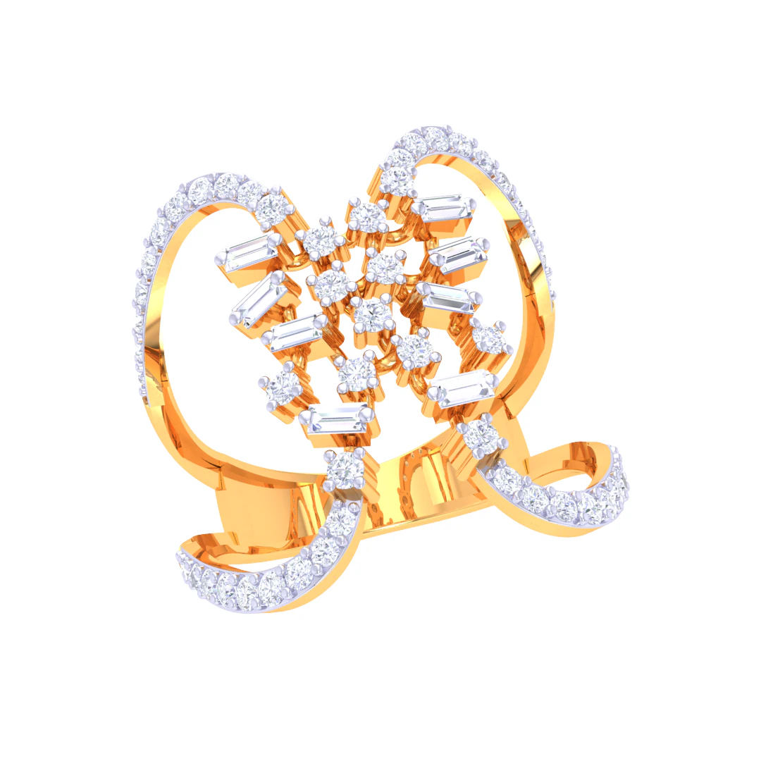 Printable 3D jewelry model of Lady diamond ring 3D Model .c4d .max .obj .3ds .fbx .stl .blend 