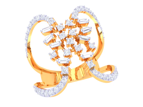 Printable 3D jewelry model of Lady diamond ring 3D Model