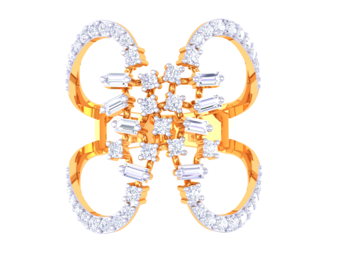 Printable 3D jewelry model of Lady diamond ring 3D Модель