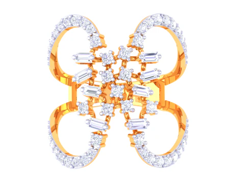 Printable 3D jewelry model of Lady diamond ring 3D Model