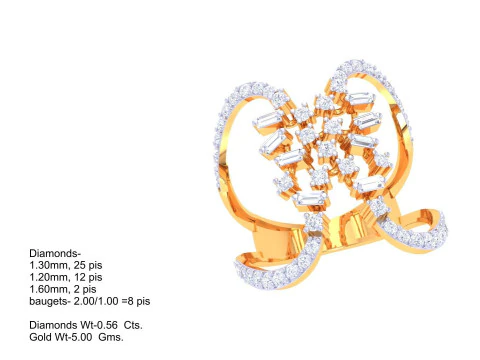 Printable 3D jewelry model of Lady diamond ring 3D Model