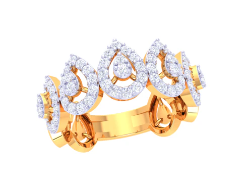 Printable 3D jewelry model of Lady diamond ring 3D Model