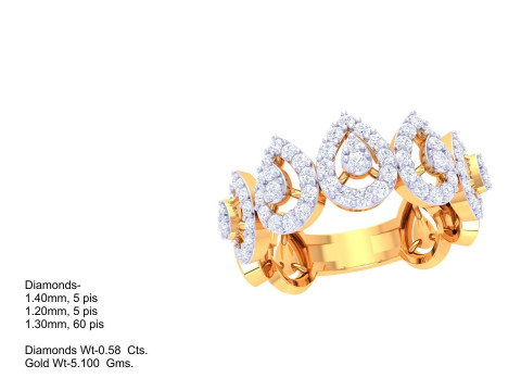 Printable 3D jewelry model of Lady diamond ring Modelo 3D