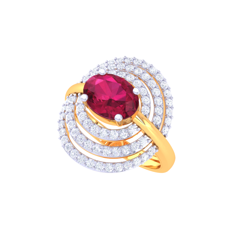 Printable 3D jewelry model of Lady diamond ring 3Dモデル .c4d .max .obj .3ds .fbx .stl .blend
