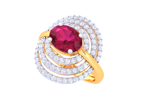 Printable 3D jewelry model of Lady diamond ring 3D Model