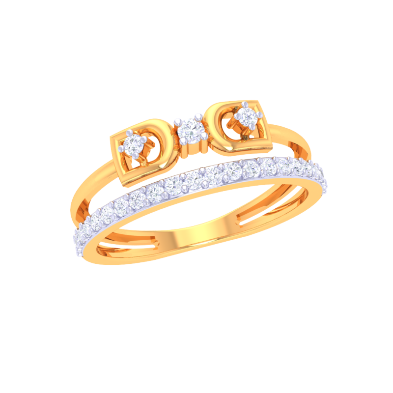 Printable 3D jewelry model of Lady diamond ring Modèle 3D .c4d .max .obj .3ds .fbx .stl .blend 