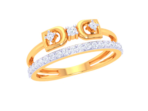 Printable 3D jewelry model of Lady diamond ring 3D Model