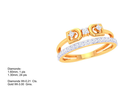 Printable 3D jewelry model of Lady diamond ring Modèle 3D