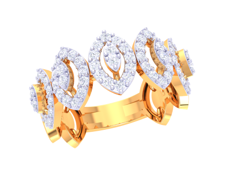 Printable 3D jewelry model of Lady diamond ring 3D Model