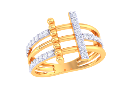 Printable 3D jewelry model of Lady diamond ring 3D Model