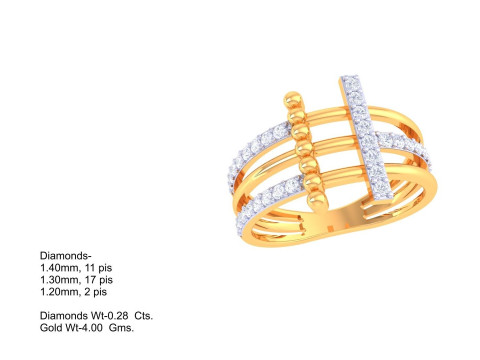 Printable 3D jewelry model of Lady diamond ring 3D Model