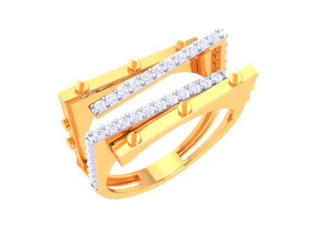 Printable 3D jewelry model of Lady diamond ring 3D Model