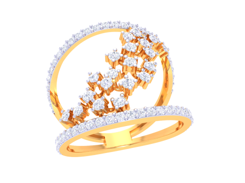 Printable 3D jewelry model of Lady diamond ring Modello 3D