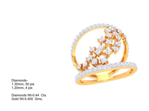 Printable 3D jewelry model of Lady diamond ring Modello 3D