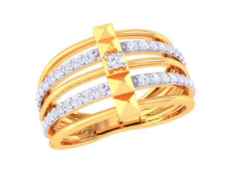 Modello di gioiello stampabile in 3D dell'anello con diamante Lady Modello 3D