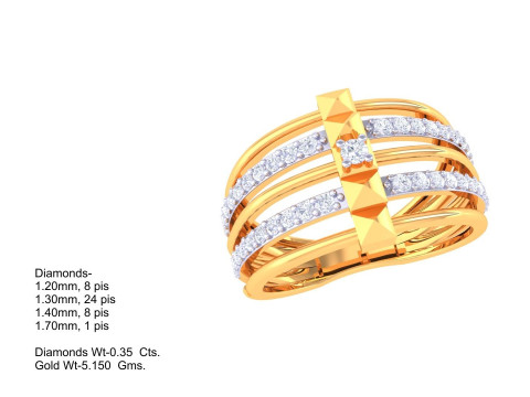 Printable 3D jewelry model of Lady diamond ring 3D Model