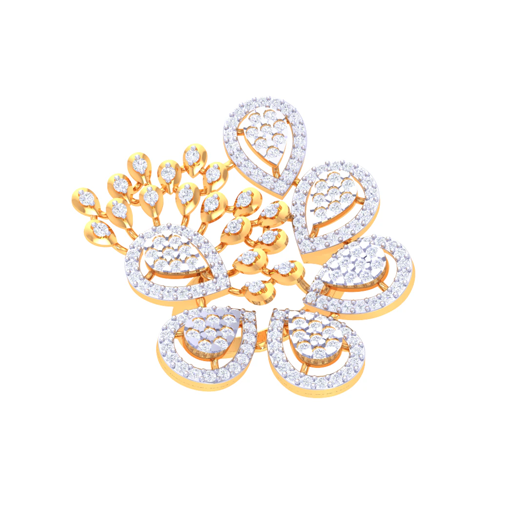 Printable 3D jewelry model of Lady diamond ring 3D Model .c4d .max .obj .3ds .fbx .stl .blend
