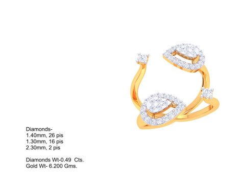 Printable 3D jewelry model of Lady diamond ring Modelo 3D