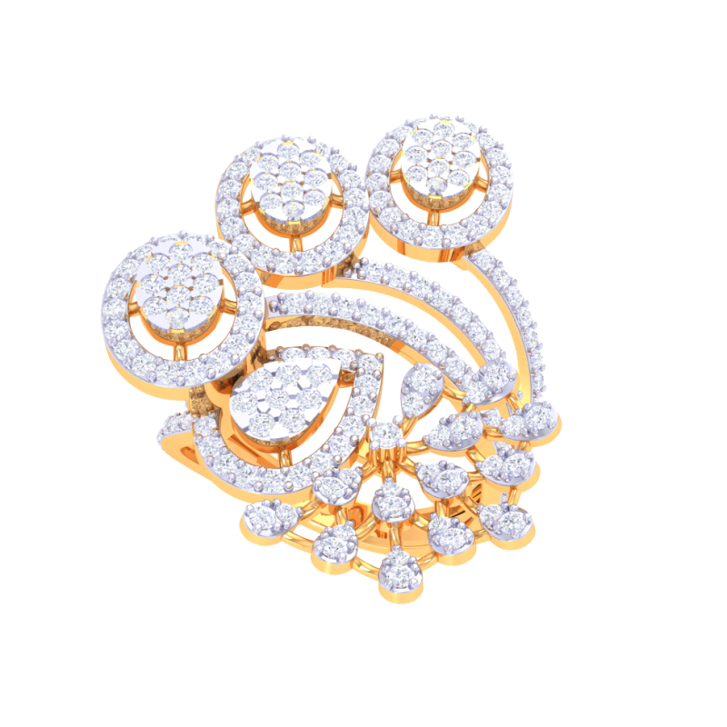 Printable 3D jewelry model of Lady diamond ring 3D Model .c4d .max .obj .3ds .fbx .stl .blend