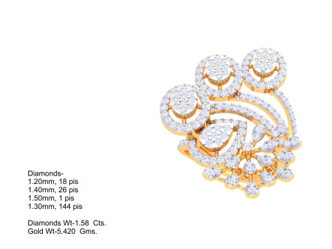 Printable 3D jewelry model of Lady diamond ring 3D Model