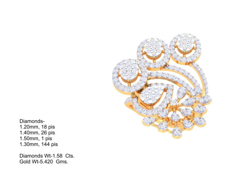 Printable 3D jewelry model of Lady diamond ring 3D Model