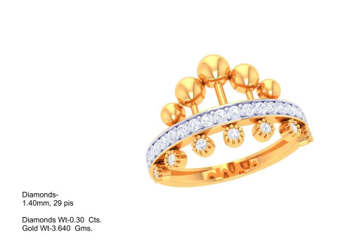 Printable 3D jewelry model of Lady diamond ring 3D Model