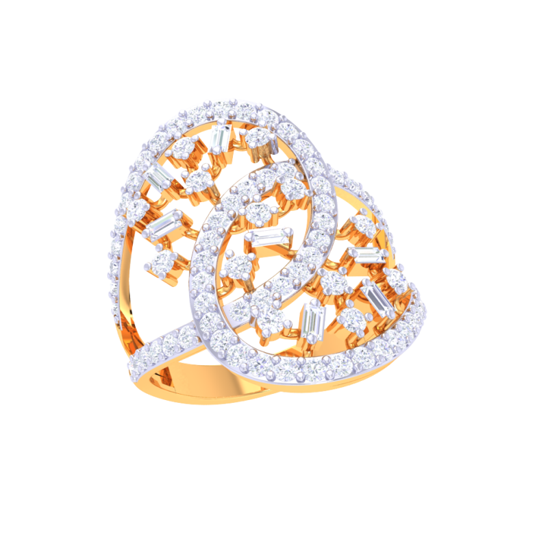Printable 3D jewelry model of Lady diamond ring 3D Model .c4d .max .obj .3ds .fbx .stl .blend