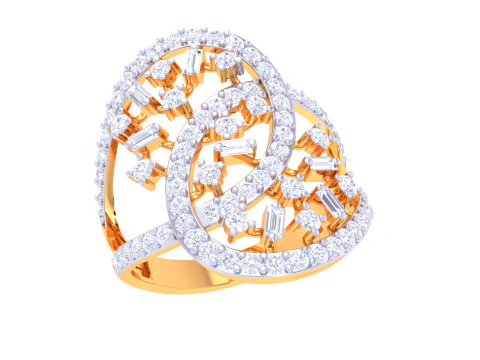 Printable 3D jewelry model of Lady diamond ring 3D Model