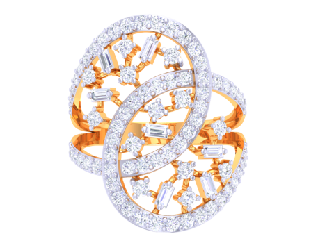 Printable 3D jewelry model of Lady diamond ring 3D Model