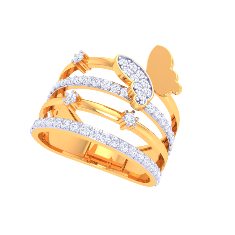 Printable 3D jewelry model of Lady diamond ring 3D Model .c4d .max .obj .3ds .fbx .stl .blend