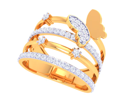 レディ ダイヤモンド リングの印刷可能な 3D ジュエリー モデル 3Dモデル