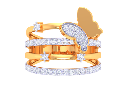 Printable 3D jewelry model of Lady diamond ring 3D Model