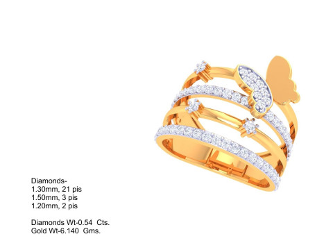 Printable 3D jewelry model of Lady diamond ring 3D Model