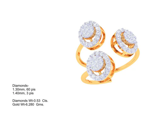 Printable 3D jewelry model of Lady diamond ring 3D Model