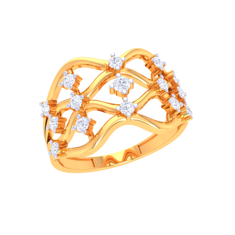 Printable 3D jewelry model of Lady diamond ring 3Dモデル .c4d .max .obj .3ds .fbx .stl .blend