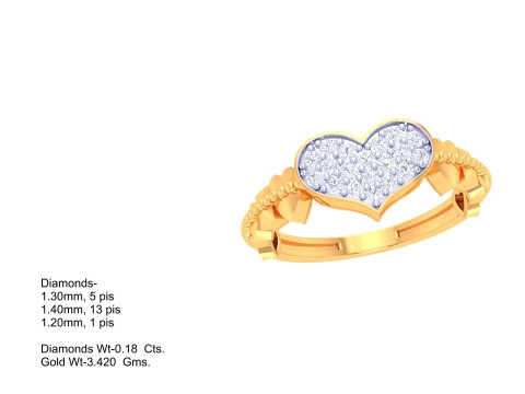 Printable 3D jewelry model of Lady diamond ring 3D मॉडल
