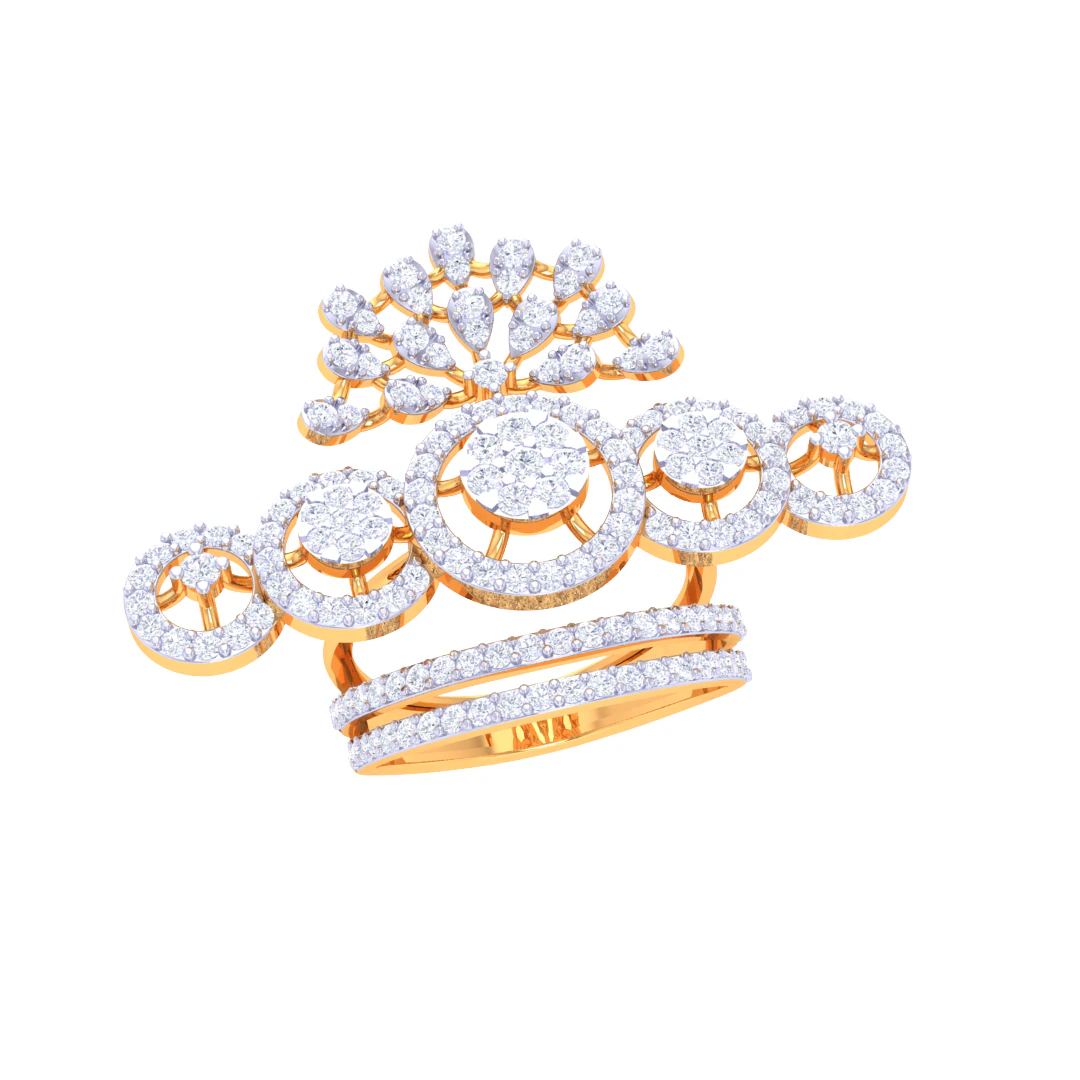 Printable 3D jewelry model of Lady diamond ring 3D Model .c4d .max .obj .3ds .fbx .stl .blend