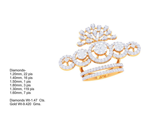 Printable 3D jewelry model of Lady diamond ring 3D Модель