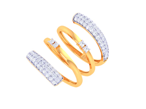 Druckbares 3D-Schmuckmodell eines Damen-Diamantrings 3D Modell