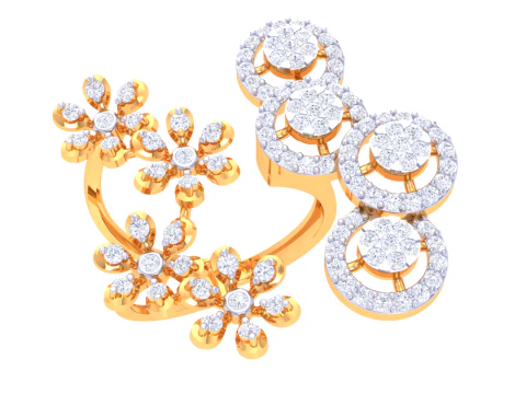 Modelo de joia 3D para impress&atilde;o do anel de diamante Lady Modelo 3D