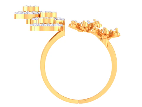 Printable 3D jewelry model of Lady diamond ring 3D Model