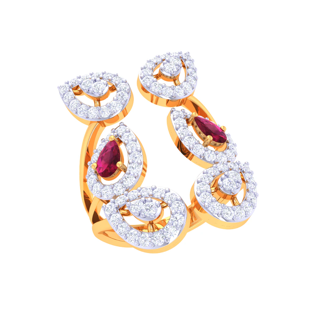 Printable 3D jewelry model of Lady diamond ring 3D Model .c4d .max .obj .3ds .fbx .stl .blend 