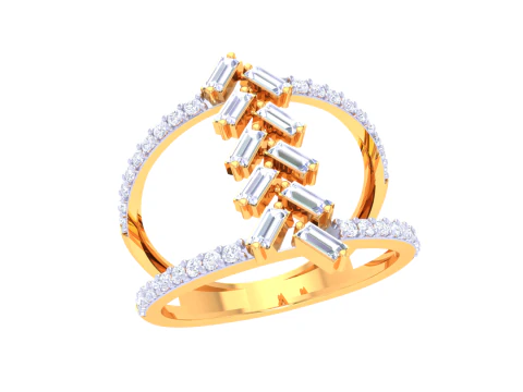 Modelo de joia 3D para impress&atilde;o do anel de diamante Lady Modelo 3D