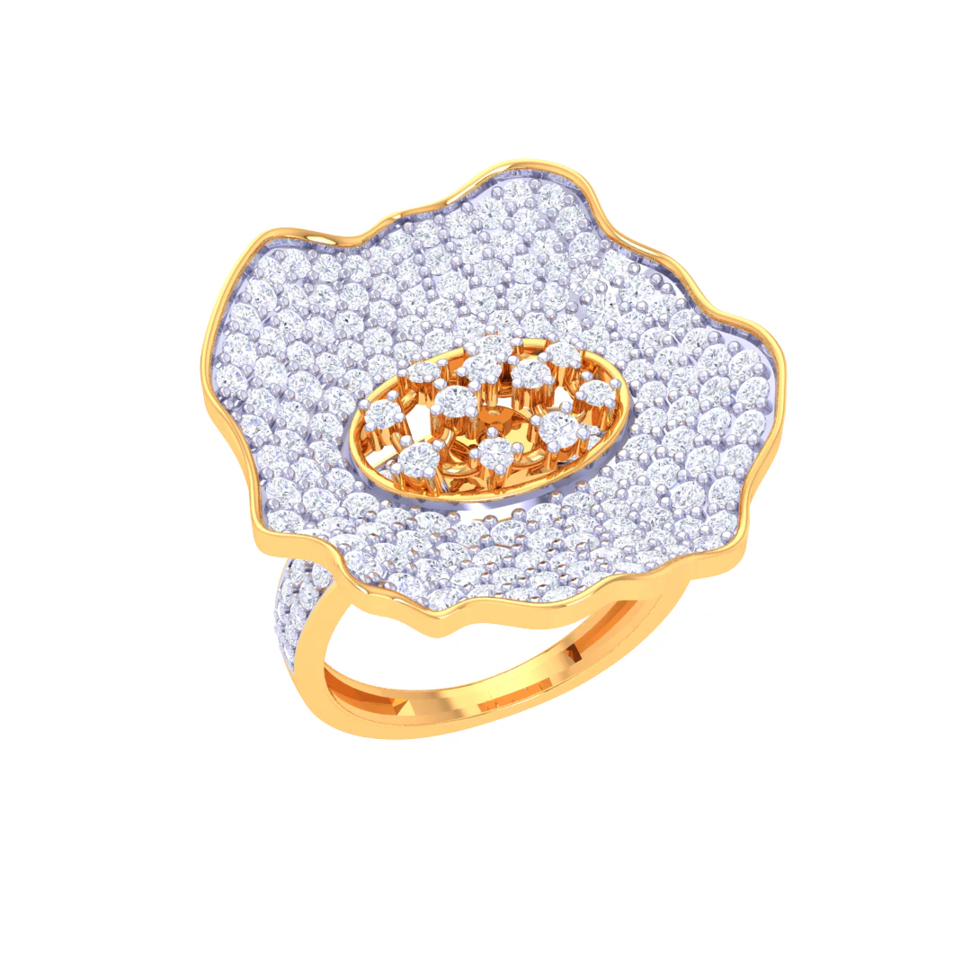 Printable 3D jewelry model of Lady diamond ring 3D Model .c4d .max .obj .3ds .fbx .stl .blend 