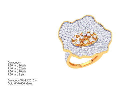 Printable 3D jewelry model of Lady diamond ring Model 3D