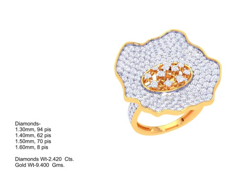 Printable 3D jewelry model of Lady diamond ring 3D Model