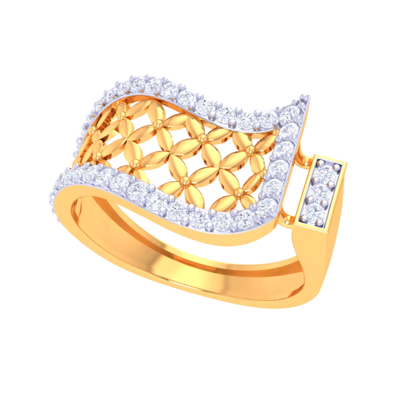 Printable 3D jewelry model of Lady diamond ring 3D Model .c4d .max .obj .3ds .fbx .stl .blend 