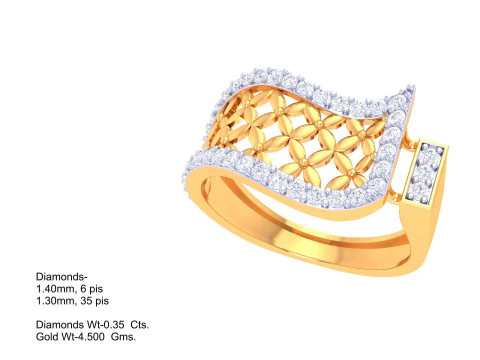 Printable 3D jewelry model of Lady diamond ring 3D Model