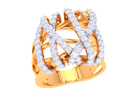 3D-модель ювелирного кольца Lady с бриллиантом для печати 3D Модель