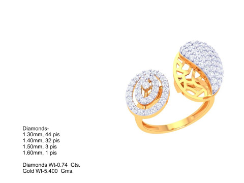 Printable 3D jewelry model of Lady diamond ring Modelo 3D